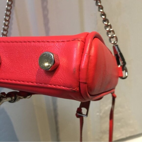 Rebecca Minkoff Red Leather Chain-link Crossbody Bag - Picture 7 of 9